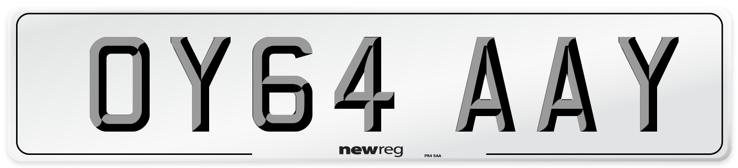 OY64 AAY Number Plate from New Reg